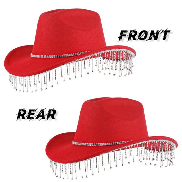 3456 Rhinestone Cowboy Hats For Women, Bling Cowgirl Hat, Western Wide Brim main image 4